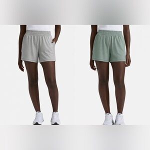 Athletic Works Butter Core Women's Gray and Green Shorts Set Size Large 12-14